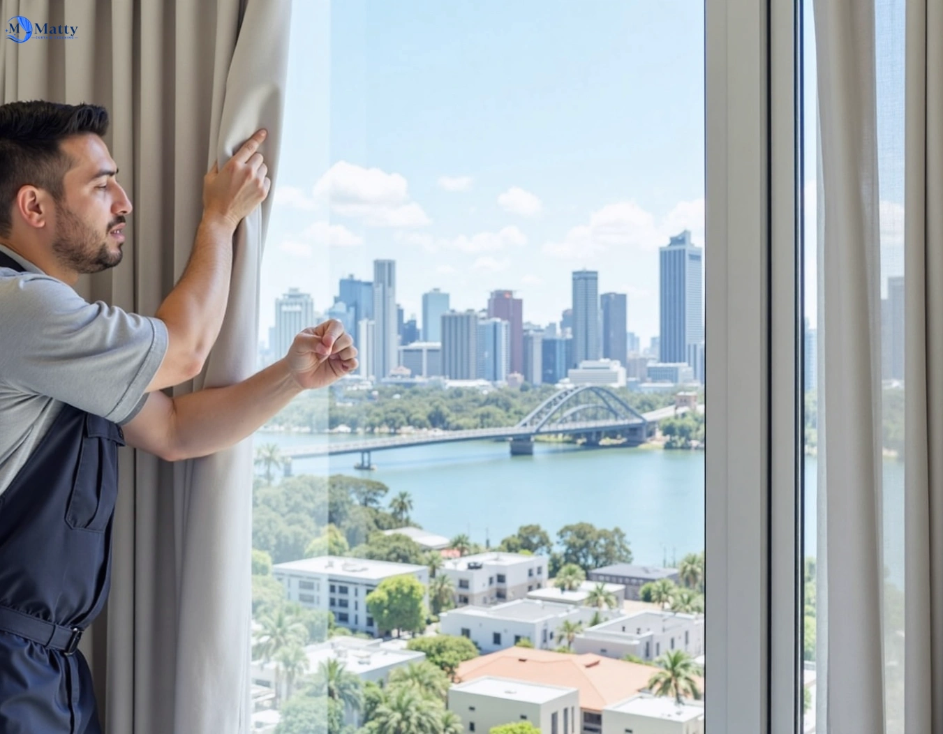 Professional curtain steam cleaning service chelmer QLD by Matty Curtain Cleaning